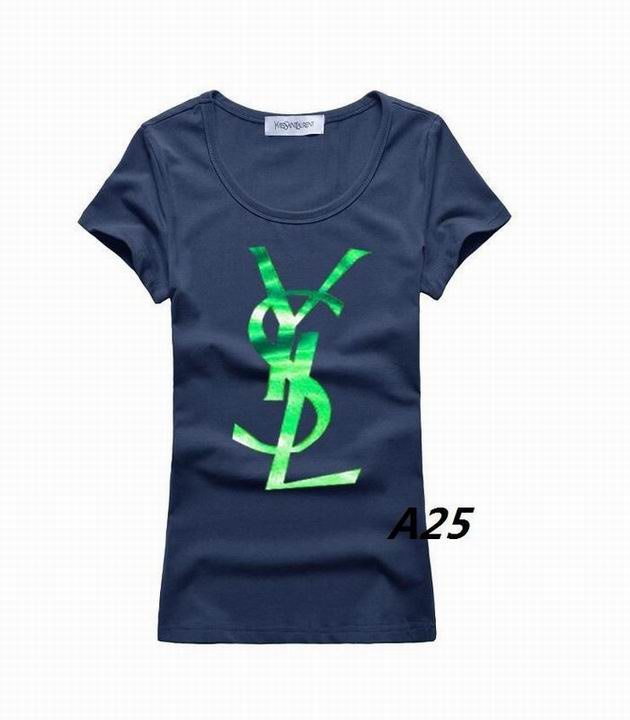 YSL short round collar T woman S-XL-208